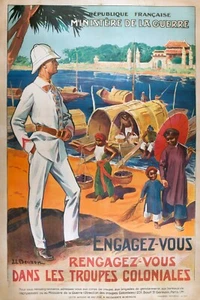 affiche poster engagez vous troupes coloniales - Picture 1 of 1
