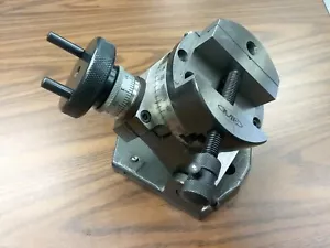 4" TILTING ROTARY TABLE w. Clamping kit & 4" round vise Part#TTSK-100VS NEW - Picture 1 of 7