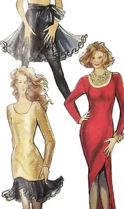 1980s Scoop Neck Mermaid Dress Flip Skirt Midriff Top Style 2161 Sewing Pattern - Picture 1 of 3