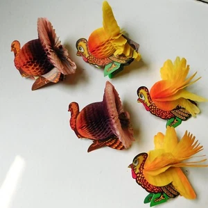 5 Vintage Türkei Thanksgiving Akkordeon Seidenpapier Japan Dekor - Bild 1 von 4