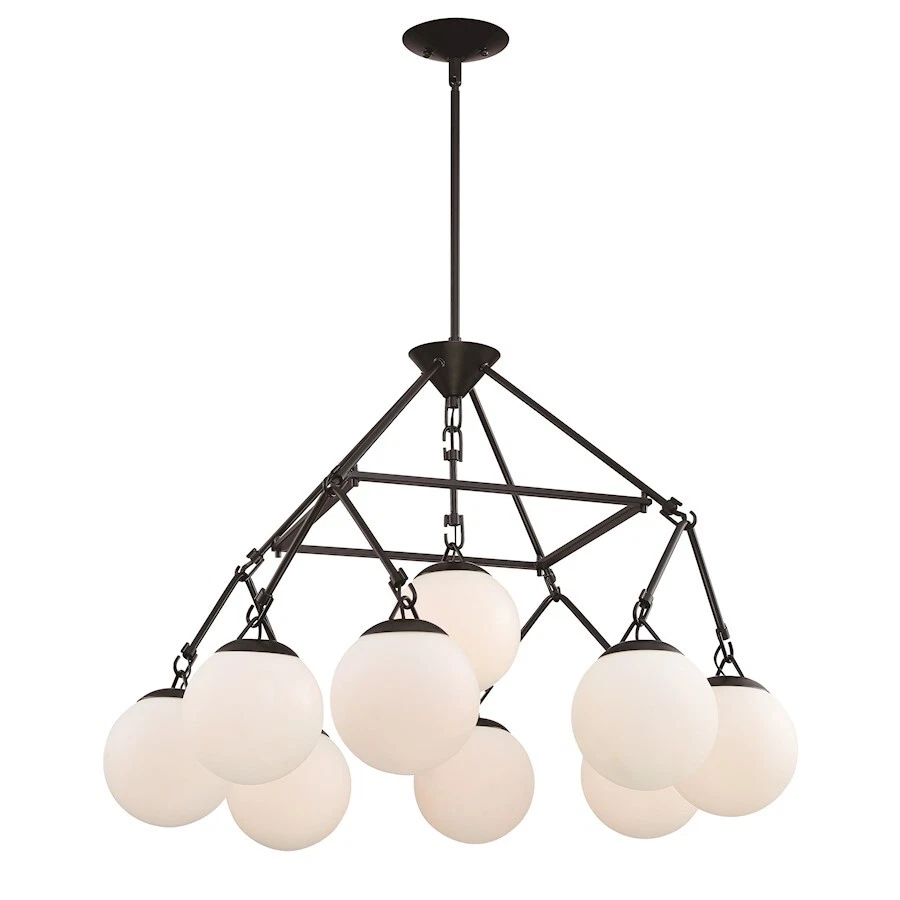 Araña de 9 luces hecha a mano Orion, plana negra - 50729-FB Foto 1 de 1