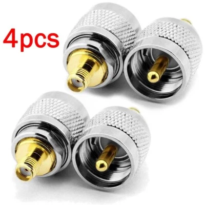 4pcs/set PL-259 UHF Male Plug to SMA Female Jack RF Adapter Connector USA Stock - Image 1 of 4