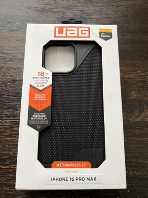 UAG Metropolis LT Rugged For iPhone 16 PRO MAX Made w/ Kevlar Black OPEN NEW! - Image 1 of 4