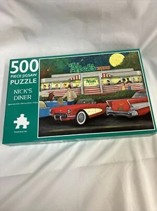 Nick's Diner 500 Piece Jigsaw Puzzle 18x24 Complete Assembled Once VG - Picture 1 of 6