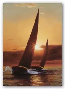 Rote Segel Diane Romanello Segeln Kunstdruck 24x36 - Bild 1 von 1