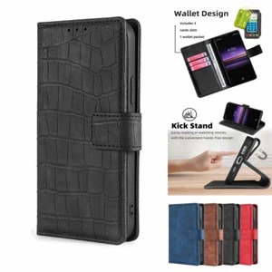 PU Leather Stand Phone Case For Sony Xperia XA1 XA2 XA3 XZ1 Compact XZ3 XZ4 L4 - Picture 1 of 16