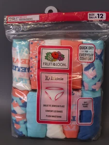 Fruit of the Loom Girls Cotton Bikini Underwear - 10 Pack / Size 12 - Picture 1 of 3
