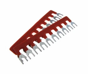 10 POS Striscia Barra di Cortometraggio per Morsettiera Barriera a Vite 15A - Rosso Confezione da 2 - Foto 1 di 1
