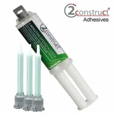 5 Min Epoxy 2construct Epoxid Kleber 25g Spritze 3x Mischdüse - Bild 1 von 3