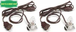 Lot of 2 LED Bulbs BROWN Clip Lamp Light 6' Electric Cord w/Socket on/off Switch - Picture 1 of 2