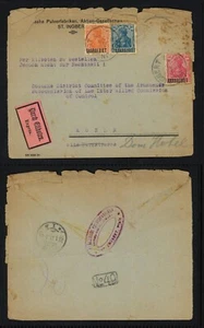1921 Saar Cover to Germany Saargbeit to Allied Commission of Control - Picture 1 of 3