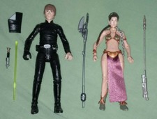 Star Wars Black Series 6" Luke Skywalker Jedi Knight #03 Leia Organa Slave #05