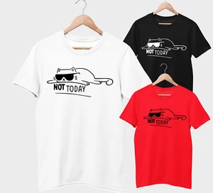  T-Shirt Not Today Cat Herren lustig faul schläfrig Kätzchen Oberarm kurzes Geschenk-T-Shirt - Bild 1 von 4