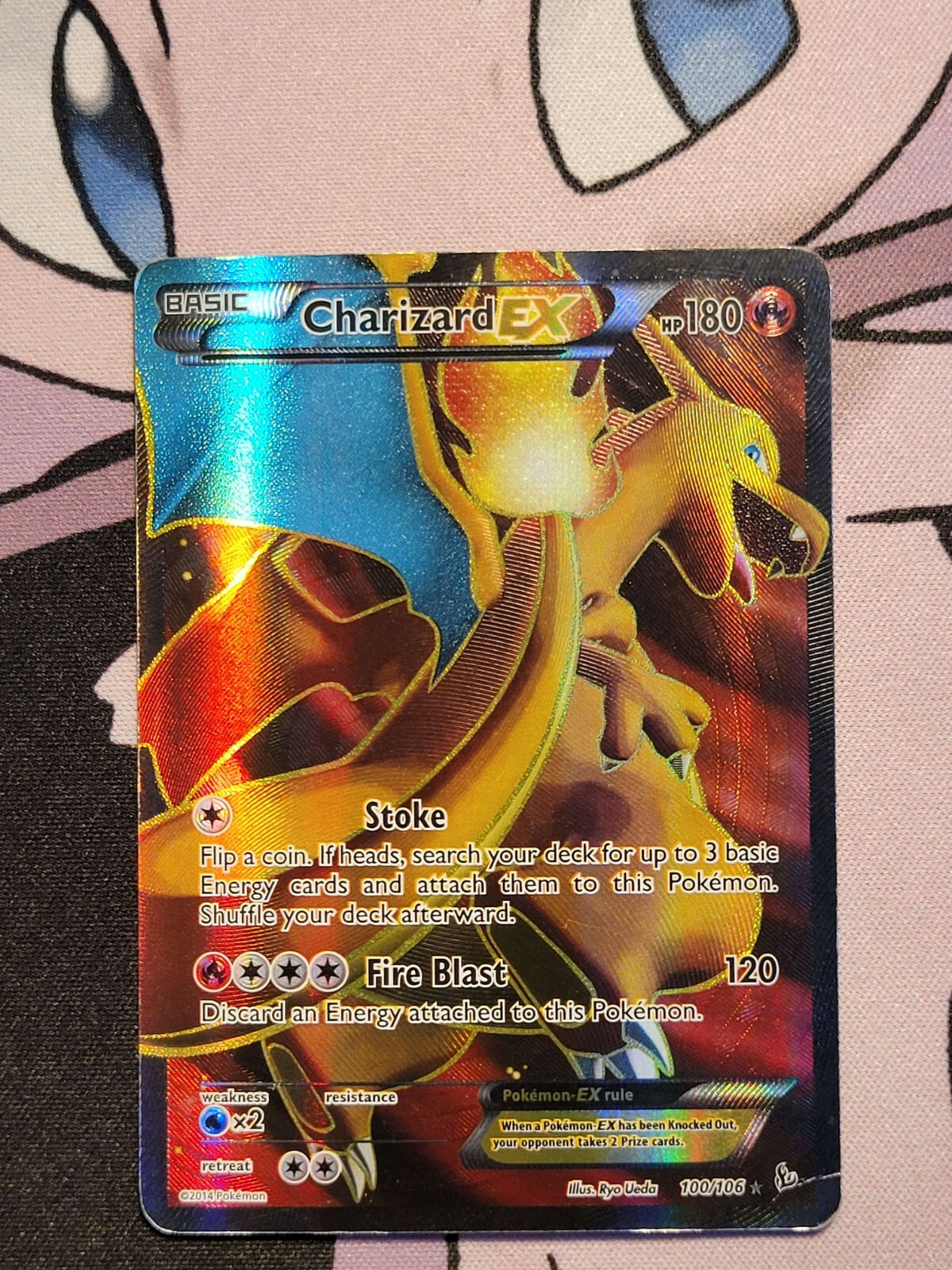 Charizard EX 100/106 Heavily Played Full Art Ultra Rare Pokemon Card Flashfire 2