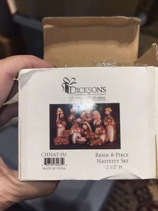 Dicksons Nativity Micro 8 Pc Set 2 1/2" Resin Christmas Jesus Miniature NIB - Picture 1 of 3