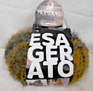 Vintage Mondial ESAGERATO Yarn~MOHAIR TYPE BLEND~Gold & Gray 200g, 500 m~ Large - Picture 1 of 9