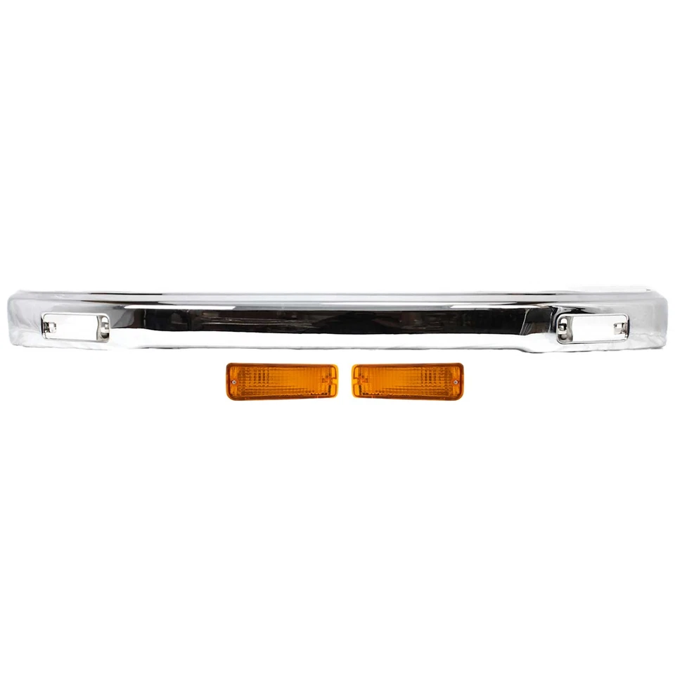 Front Bumper Kit For 1993-1998 Toyota T100 Chrome Steel with Turn Signal Light - Image 1 of 4
