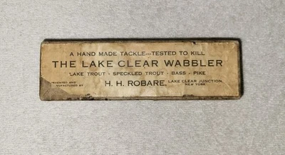 Vintage The Lake Clear Wabbler Box Only No Lure Robare Marked Lake Trout Silver - Image 1 of 4
