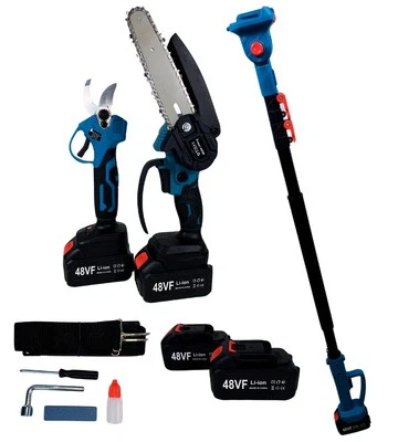 Kit Potatura Cesoia + Motosega 6" con Asta Telescopica a Snodo Doppia Batteria - Immagine 1 di 4