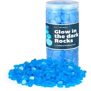 Glow in The Dark Rocks Indoor & Outdoor Use Blue, 450 Pieces - Picture 1 of 5