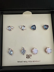 Bomb Party Simply Studs Classic Edition Aquamarine, London Blue Topaz &Moonstone - Picture 1 of 7
