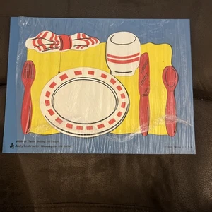 Vintage Wooden Puzzle JUDY INSTRUCTO 1989 Table Setting 10 PCs Jo66008 - Picture 1 of 5
