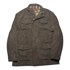 Chaqueta de campo de gamuza vegana Robert Graham para hombre negra talla L grande - Imagen 1 de 4