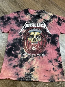 Maglietta Metallica nera rossa tie dye band vertigine sarai grafica maglietta media - Foto 1 di 6