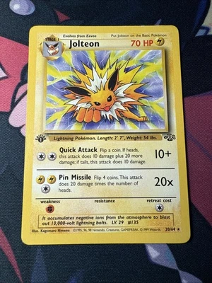 Pokémon TCG Jolteon 1st Edition Jungle Set #20/64 Non-Holo Rare Card - Image 1 of 2