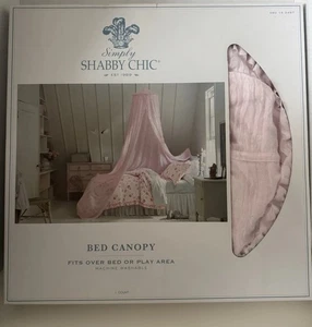 Simply Shabby Chic Bed Canopy Princess Baby Girl Pink Coquette Dorm Nursery New - Picture 1 of 9