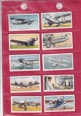 PLAYER'S - INTERNATIONAL AIRLINERS - 1936 - 10 CARDS - LOW NUMBERS - Image 1 of 2