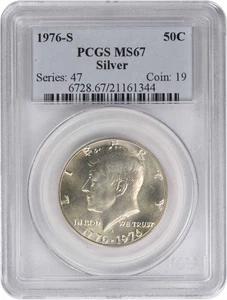 1976-S Kennedy Half Silver MS67 PCGS Mint State 67 - Bild 1 von 2