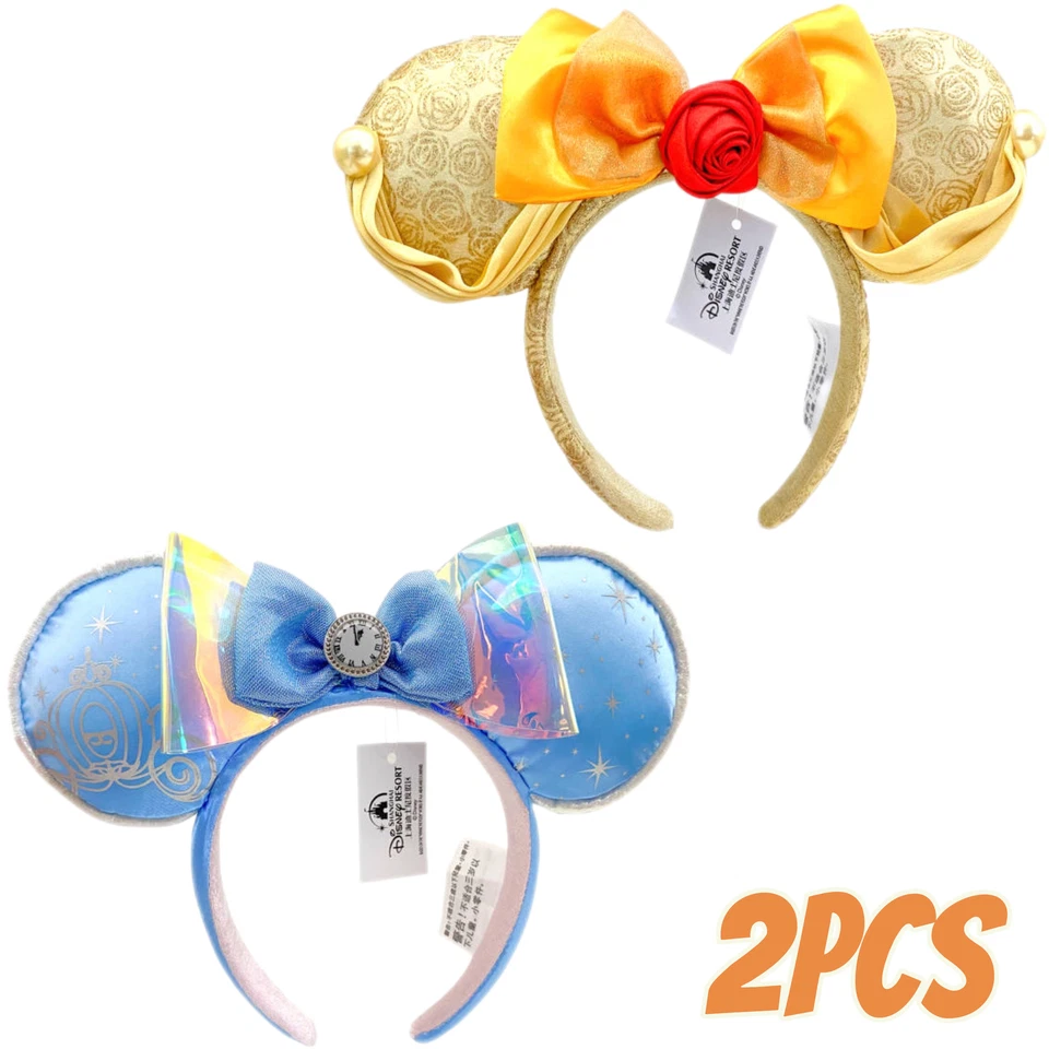 Disney~La Bella y la Bestia Orejas de Minnie Bella+Carruaje de Cenicienta Reloj de Medianoche Oreja Foto 1 de 4