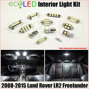 Fits 2008-2015 Land Rover LR2 Freelander WHITE LED Interior Light Kit 8 Bulbs - Imagen 1 de 12