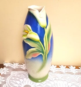 Jarrón grande de porcelana Franz de lirio blanco XP1825 15" de alto - Imagen 1 de 8