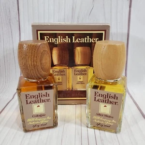 English Leather Cologne and Aftershave Gift Set 2 FL OZ Each Vintage New in Box - Picture 1 of 9