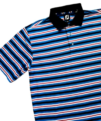 Footjoy FJ Polo MCCC Maryland Country Club Striped Men's L Large Poly-Spandex - Image 1 of 4