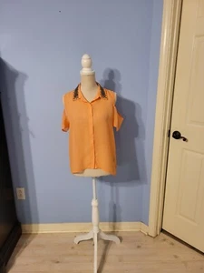 Blusa Charlotte Russe Talla Mediana Mujer Naranja Manga Corta Hombro Frío - Imagen 1 de 7