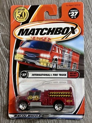 Matchbox 50 Years International Fire Truck Red Hot Heros Red #27 Mattel 2001 - Image 1 of 4