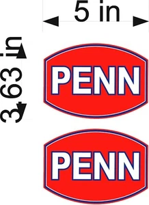 PENN Fishing / PAIR / 5" Vinyl Vehicle Logo Decals Reels Tackle Gear Stickers - Picture 1 of 2