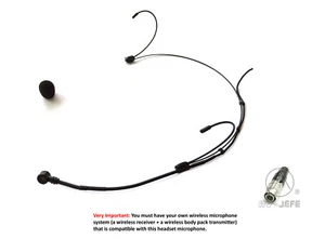 Ultra Lightweight Black Headset Mic for Audio-Technica Wireless ATW 1400 2000 AT - Picture 1 of 6