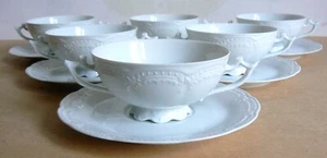 HUTSCHENREUTHER VIKTORIA WEISS 6 SUPPENTASSEN MIT UNTERTASSEN SUPPENGEDECKE - Bild 1 von 4