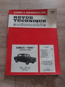 REVUE TECHNIQUE SIMCA 1000 rallye  SIM 4 1000 SPECIAL 5 6 CV rta  - Picture 1 of 13