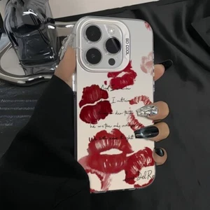 Case For iPhone 15 Pro Max 14 12 13 11 XR XS 7 8 SE Red Lips Pattern Phone Cover - Picture 1 of 17