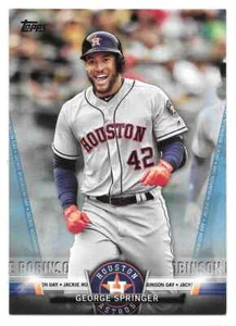 2018 Topps Serie 1 George Springer Azul Parallel Topps Salute - Astros - #TS-9 - Imagen 1 de 1