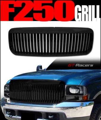 For 1999-2004 Ford F250/Excursion Black Vertical Front Bumper Grill Grille ABS - Image 1 of 4