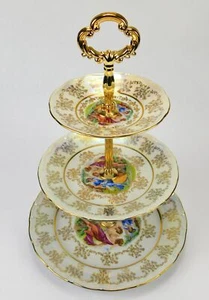 Vintage Czech Republic Prince Porcelain White 3 Tiered Dessert Stand - Bild 1 von 12