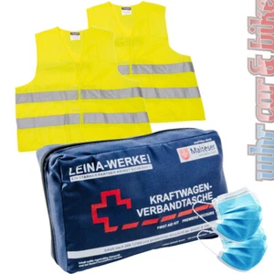 Leina Car First Aid Kit First Aid Bag Standard 2025 EXP 01/2030 Vehicle + 2 x Warning Vest - Picture 1 of 1
