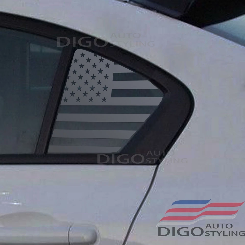 Fits 2012-2015 Honda Civic Rear window American Flag Decals sticker Matt black - Image 1 of 1