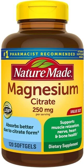Nature Made Magnesium Citrate 250mg - 180 Softgels